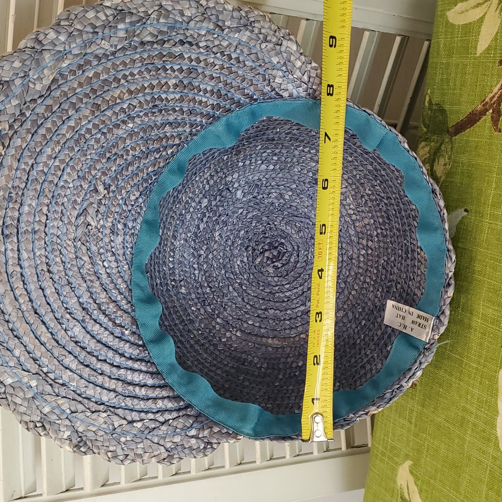 A H C HAT JOCKEY CAP LONG BILL 100% NATURAL STRAW LAP WEAVE - Picture 7 of 8